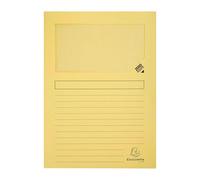 Chemise coin papier avec fenêtre Super Exacompta - Paquet de 100 - Jaune canari