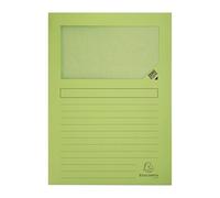 Chemise coin papier avec fenêtre Super Exacompta - Paquet de 100 - Vert