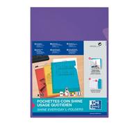 OXFORD Sachet de 10 Pochettes-Coin Shine A4 Polypro Lisse Epaisseur 12/100ème Violet