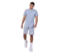 Chemise col mao Project X Paris Style maille Bleu S