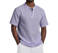 Chemise Confortable Polo Anti Transpiration Haut Durable Lavage sans Deformation pour Rencontres Entre Amis Bureau Sortie Professionnelle Light Purple Grand (l)