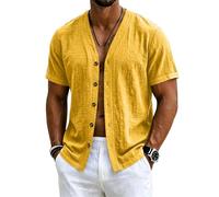 Chemise Confortable Polo Anti Transpiration Haut Durable Lavage sans Deformation pour Rencontres Entre Amis Travail Quotidien Sortie Yellow S (s)