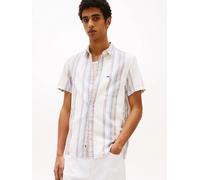 Chemise Coupe Standard Texturée Tjm Reg Slub Stripe Ss Shirt Ext/Ancient White Multi Stripes - M