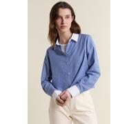 Chemise courte à carreaux avec coton - Carmen Crx - L - Bleu - Femme - Etam