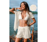 Chemise cover up crème Beige M