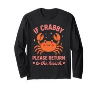 Chemise Crabe Mignonne Amusante If Crabby Please Return to The Beach Manche Longue
