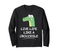 Chemise crocodile pour enfants | Vivez la vie comme un crocodile Manche Longue