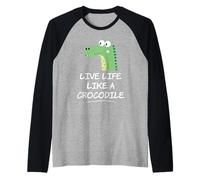 Chemise crocodile pour enfants | Vivez la vie comme un crocodile Manche Raglan