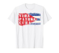 Chemise Cuba Vida Patria Soutien Patriotique Drapeau Cubain Graphique T-Shirt