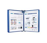 Chemise d'affichage de bureau à rabat, 10 poches, affichage menu mural, support catalogue durable en métal et PVC, for le stockage documents A4 restaurant(Blue)