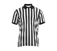 Chemise d'arbitre rayée | T-shirt à manches courtes et col respirant noir et blanc, vêtement de sport rayé pour rassemblements, bars, Halloween Keloc
