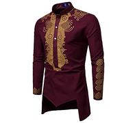Chemise Dashiki à Manches Longues à imprimé Africain de Luxe Automne Hiver pour Hommes Sport Cargo Décontractée Blousons Aviateur à col Montant