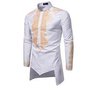 Chemise Dashiki à Manches Longues à imprimé Africain de Luxe Automne Hiver pour Hommes Sport Cargo Décontractée Blousons Aviateur à col Montant