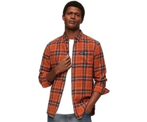 Chemise de bÃ»cheron manches longues en coton bio Superdry Orange S