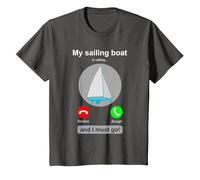Chemise de Bateau à Voile Amusante pour Les Amateurs de Voile T-Shirt, Enfant, Asphalte, 8 Ans