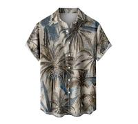 Chemise de bowling vintage des années 1950 - Style rockabilly - Manches courtes - Boutonné - Musique - Chemise hawaïenne - Chemise hawaïenne funky pour homme - Manches courtes - Décontractée -
