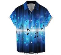Chemise de bowling vintage pour homme années 1950 - Style rétro Rockabilly - Manches courtes - Chemise hawaïenne boutonnée, Taille M