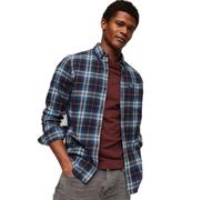 Superdry Cotton Lumberjack Long Sleeve Shirt Bleu S Homme
