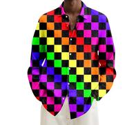 Chemise de carnaval pour homme avec imprimé tendance et grande taille, multicolore, M