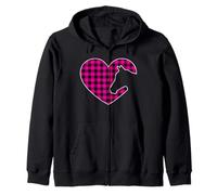 Chemise de Cheval pour Femme Love Horses Buffalo Pink Plaid cœur Sweat à Capuche