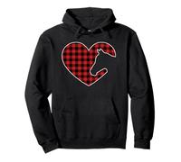 Chemise de Cheval pour Femme Love Horses Buffalo Red Plaid cœur Sweat à Capuche
