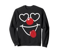 Chemise de Clown drôle Visage Rouge cœur Lunettes Langue drôle Sweatshirt