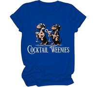 Chemise de cocktail Weenies, T-shirt de cocktail Weenies Teckel, chemises Weenie et Martinis pour femme et homme, bleu marine, XL