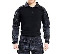 Chemise de combat BDU manches longues pour hommes avec coudières- Typhon Kryptek pour tactique militaire Armée Airsoft Paintball moyen Typhon Kryptek