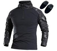 Chemise de combat BDU manches longues pour hommes avec coudières- Typhon Kryptek pour tactique militaire Armée Airsoft Paintball, Typhon Kryptek