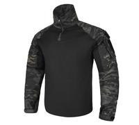 Chemise de combat tactique G3 pour homme avec coudières, chemise tactique militaire, extérieur, airsoft, combat, chasse, Camouflage + noir, M