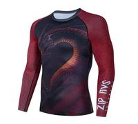 Chemise de Compression pour Hommes Maillot de Compression à séchage Rapide Dragon Print Short Sleeve Stretch Breathable Training Fitness Running Tee Tops