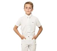 Chemise de concours équitation manches courtes enfant Premier Equine Mini Antonio Blanc 9/10 ans