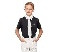 Chemise de concours équitation manches courtes enfant Premier Equine Mini Antonio Bleu 5/6 ans