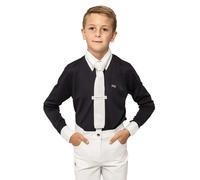 Chemise de concours équitation manches courtes enfant Premier Equine Mini Antonio Bleu 7/8 ans
