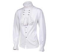 Chemise de cosplay victorienne - Chemisier pirate gothique | Chemise à volants Renaissance médiévale pour homme, tunique vintage de vampire Steampunk FR Halloween Party Théâtre baroque, XL, Consulte
