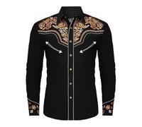 Chemise de cowboy occidentale brodée à manches longues boutonnée de qualité supérieure pour femmes, taille S à 3XL, Orange, XXL