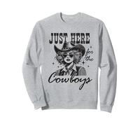 Chemise de cowgirl rétro Just Here for the Cowboys Western Rodeo Sweatshirt