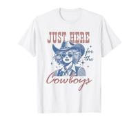 Chemise de cowgirl rétro Just Here for the Cowboys Western Rodeo T-Shirt