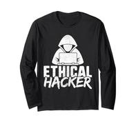 Chemise de cybersécurité pour homme, chapeau blanc geek hacker éthique Manche Longue