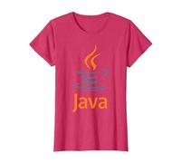 Chemise de développeur Web Java Code Développeur Frontal T-Shirt, Femme, Rouge Chiné, M