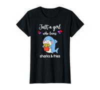 Chemise de frites requin pour fille T-Shirt