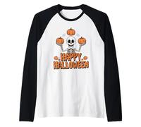 Chemise de Jongleur Citrouille Squelette Halloween drôle Effrayant Manche Raglan