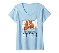 Chemise De La Nuit Officielle Cavalier King Charles Chien T-Shirt avec Col en V