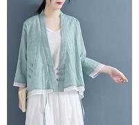 Chemise de linge for femme Top Cardigan Veste Tang Tang Assistant Casual Hanfu (Color : Colour1, Size : L 57.5-65KG)