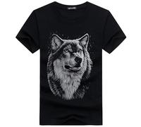 Chemise de Loup pour Hommes, T-Shirts à tête de Loup Animal imprimés en 3D T-Shirts à Manches Courtes 2024 Nouveaux T-Shirts de nouveauté drôle d’Animal d’été