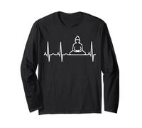 Chemise de méditation Bouddhiste avec Battement de cœur - T-Shirt Bouddha Heartbeat Manche Longue