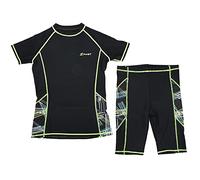 Chemise de natation à manches courtes avec Short 2 pièces, combinaison de plongée et de surf d'été pour hommes (L)