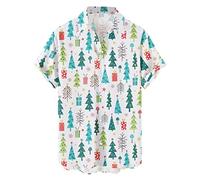 Chemise de Noël à Manches Courtes pour Homme - T-shirt Ugly - Amusante - Hawaïenne - Tenue de Famille, B, XXXXXL