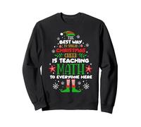 Chemise de Noël Amusante pour Professeur de mathématiques Sweatshirt, Unisexe pour Adultes, Noir, M