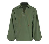 Chemise de Noël pour garçon à lacets Halloween Costume de jacobite écossais Hauts classiques 2 T-shirt garçon, vert, 10-12 ans